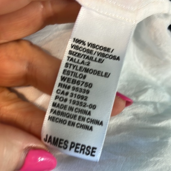 James Perse Tunic Top Coverup White Button Down Viscose Long Sleeves Medium - Picture 9 of 11